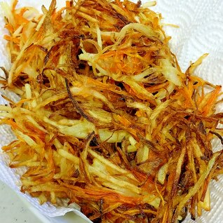 簡単！お好み焼き粉で衣少なめカリッカリのかき揚げ